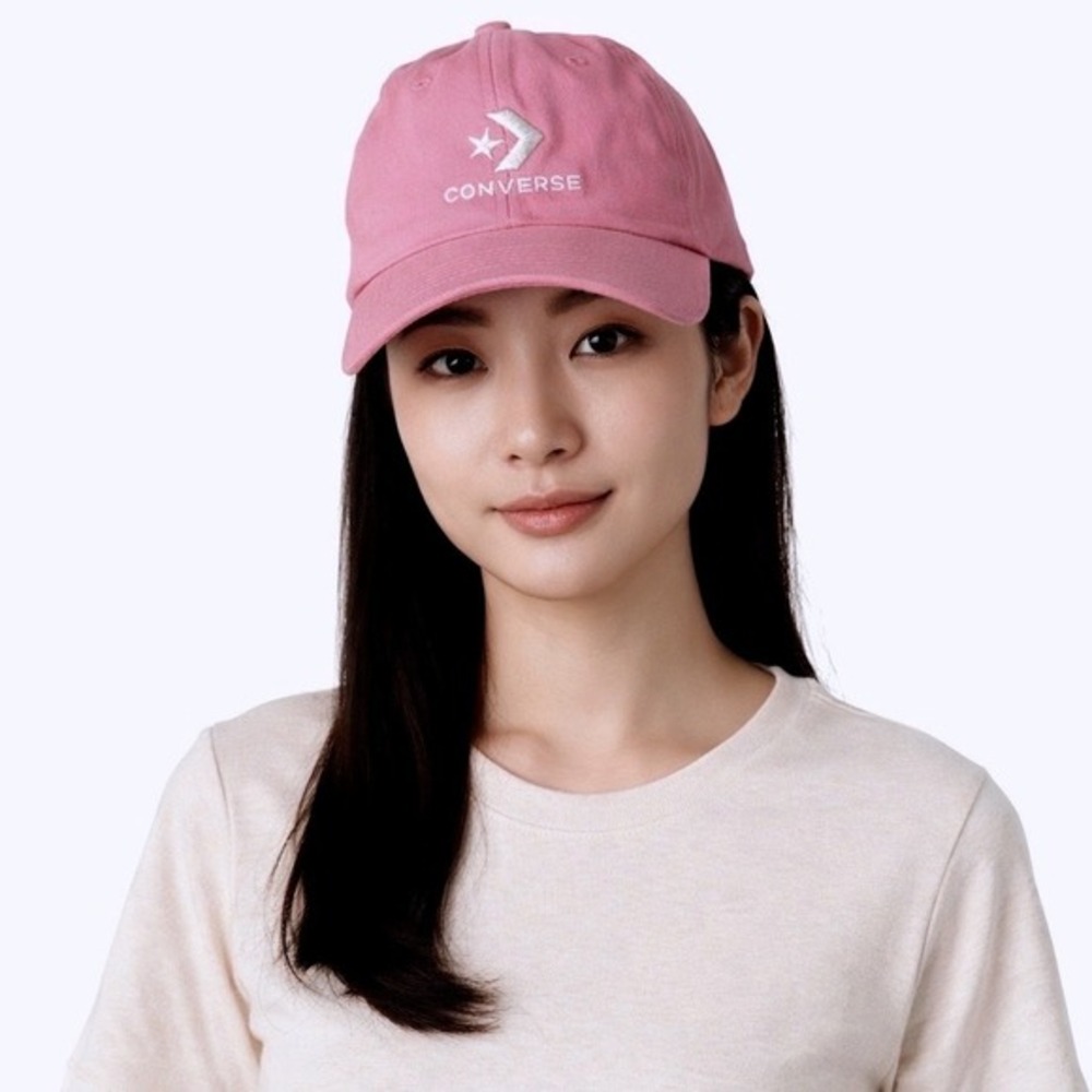 Converse Pink Baseball Cap Embroidered Logo Adjustable Strap Activewear 30-20/30
